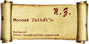 Mocsek Zoltán névjegykártya